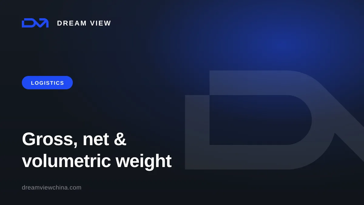 Gross, net and volumetric cargo weight — Dream View